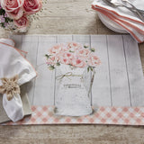 Farmhouse Peonies Tailored Valance and Table Linens - Multi